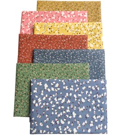 Qililandiy Cotton Fabric, 100% Cotton Sewing Fabrics with Various Patterns, Patchwork, DIY Fabric Package, 46 x 56 cm, Cut Fabric Squares for Sewing, Craft, Decoration (7 Pieces, Colourful)