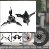 Unbranded Spun Blade Spinning Front Axle Nut Covers For Harley