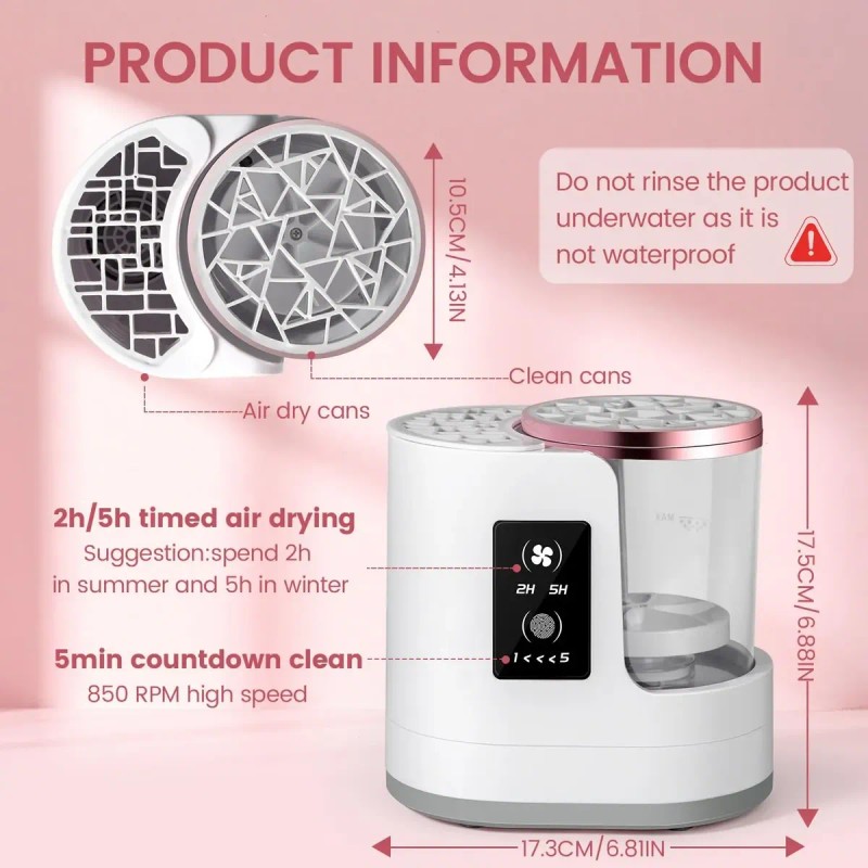 Máquina Limpiadora Y Secadora De Brochas De Maquillaje, Usb