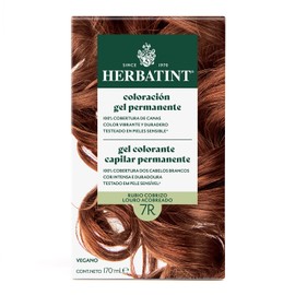 HERBATINT, Coloración Permanente para Cabello en Gel - color RUBIO COBRIZO 7R - 170 ml - Sin Amoníaco - 100% Cobertura de Canas - para Pieles Sensibles - con 8 Extractos Naturales BIO