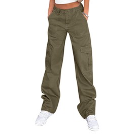Lepunuo Women Fall Fashion 2024 Women's Cotton Casual Military Army Cargo Combat Work Pants
