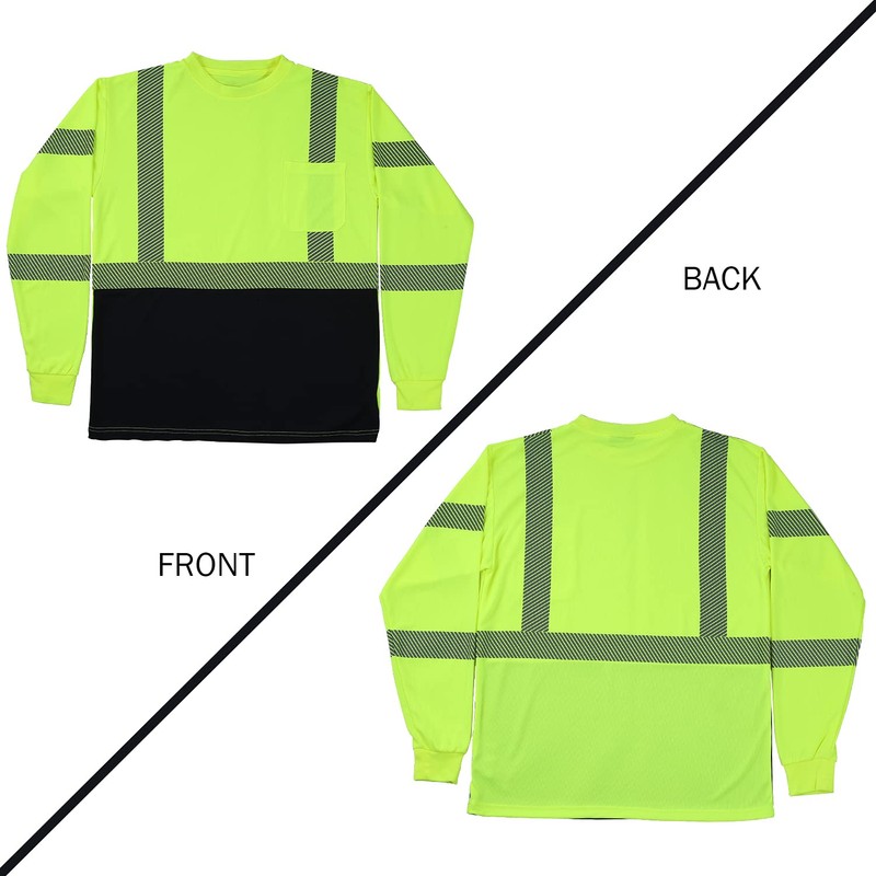 VENDACE 3pcs Safety T Shirts Reflective High Visibility Hi Vis