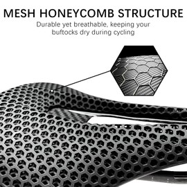 3D Full Carbon Fiber Bicycle Seat Cushion Adaptive Bicycle Seat Cushion for Small Wheeled Bikes Mountain Bikes and Gravel Bikes
