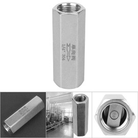 One Way Air Check Valve BSPP Female Thread Full Port Check Valve Water Stainless Steel Non Return for Water Pipe Connection(1/4")