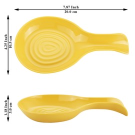 Kyraton Spoon Rest 2 Pack, Plastic Spoon Holder for Kitchen Counter, Kitchen Utensil Rack for Spoons, Tongs, Spatulas, Spoon Rack for Hob, Spatula Rest, Dishwasher Safe