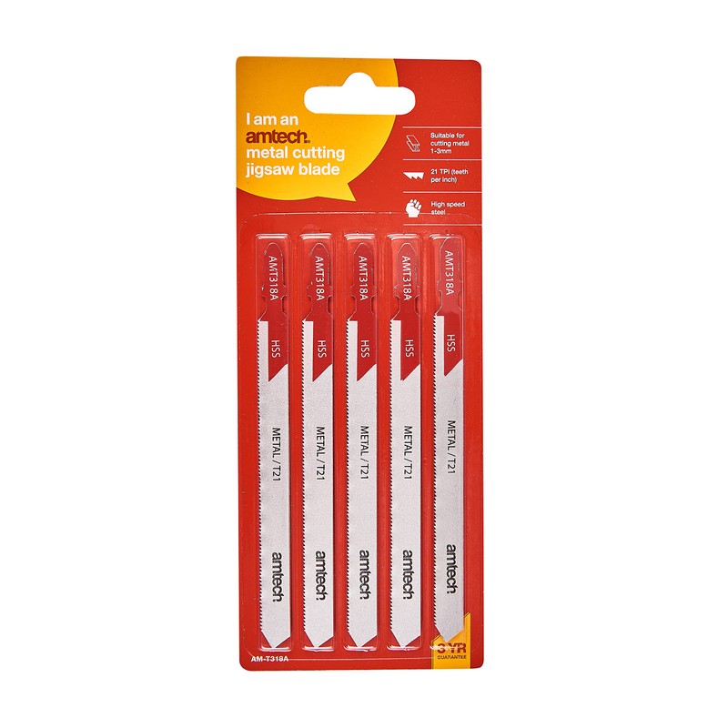 Amtech M1613 5 Piece Metal Jigsaw Blade Set (AMT318A)