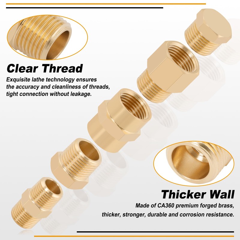 KOOTANS 96PCS Brass Pipe Fittings Assortment Kit - NPT Adapter,