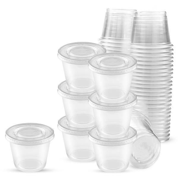 CHEF ROYALE 200 Shot Glasses-Disposable Plastic Shot Glasses with Clear