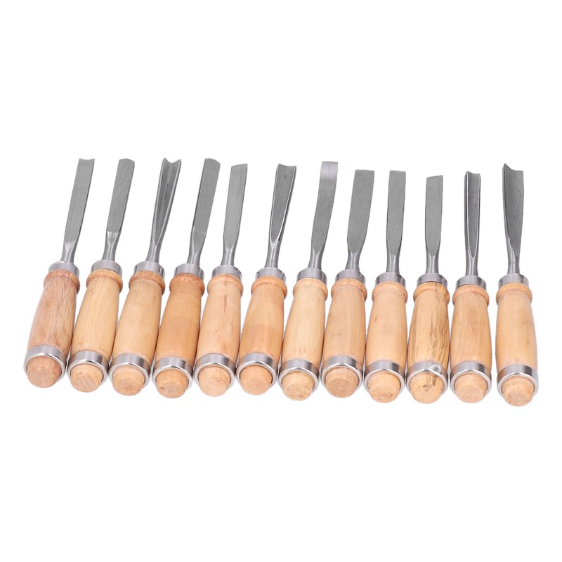 12Pcs Wood Turning Chisels Wood Grooves Parting Tools Set Woodworking