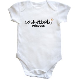Hippowarehouse Basketball Princess Baby Vest Bodysuit (Short Sleeve) Boys Girls White