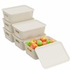 Resze 6 Pack Plastic Storage Baskets with Lids, Breathable Stackable