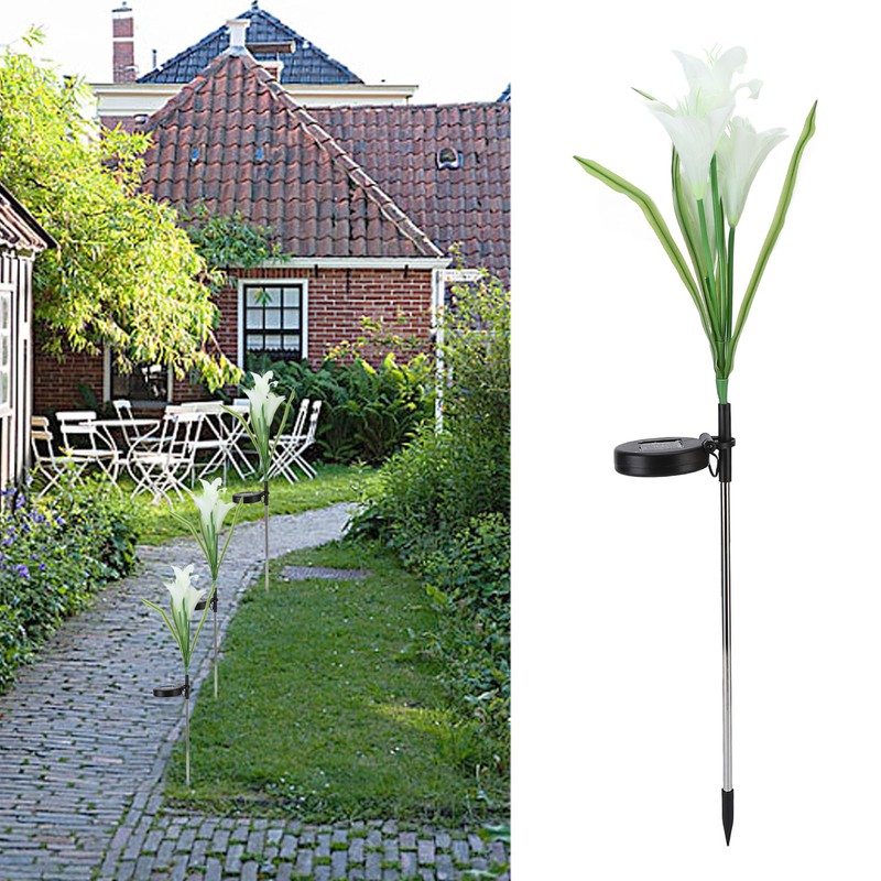 Solar Powered Flower Lights Waterproof Outdoor Solar Garden Stake Lights