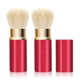 Makeup Brushes Retractable Brush Kabuki Makeup Brushes Foundation Brush Travel Face Kabuki Makeup Brush for Liquid Cream and Flawless Powder Cosmetics (red2)