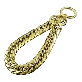 Gargantilla grande de acero inoxidable para mascota, 18 mm, Dorado, Length: 24" recommend dog's Neck:20"