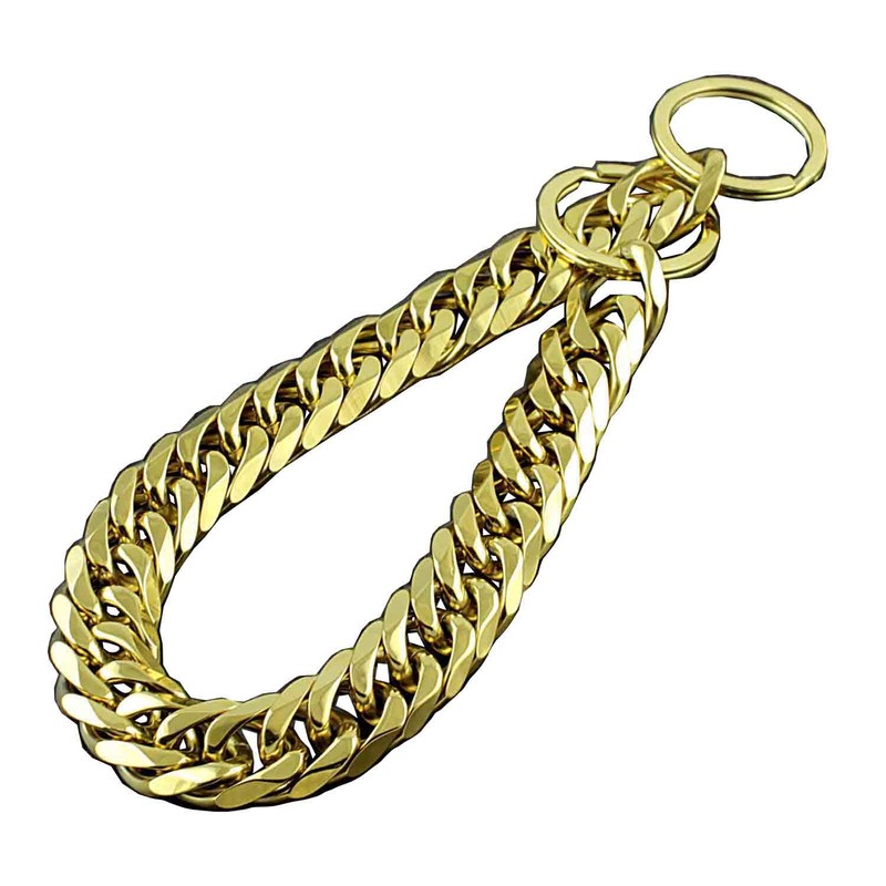 Gargantilla grande de acero inoxidable para mascota, 18 mm, Dorado,