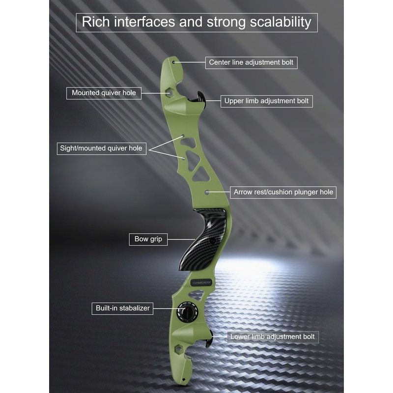 TOPARCHERY 19 Inch ILF Bow Riser Aluminum Alloy Takedown Recurve
