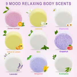 HEYMKGO Shower Steamers, 18 Pcs Shower Steamers Aromatherapy, 9 Scents Shower Bath Bombs Spa Kit, Relaxation Gifts for Women, Stocking Stuffers for Adults, Birthday Christmas Gifts for Him or Her