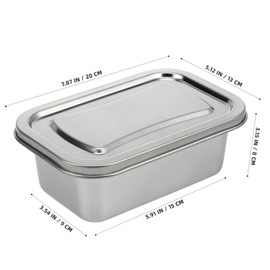Hemoton Reusable Ice Cream Storage Containers with Lids Stainless Steel Food Keeper Freezer Box Insulated Ice Cream Tub for Refrigerator Home Made Ice Cream
