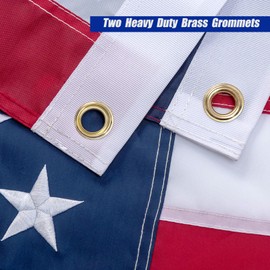 American Flags for Outside, Indestructible American Flag, US Flag 3x5 Made in USA High Wind, Durable USA Flag 3x5 Heavy Duty Outdoor Features Embroidered Stars, Two Brass Grommets, Fade Resistant