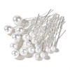 YFFSFDC U-Pin Hair Clips, Pearl (Silver, Set of 18)
