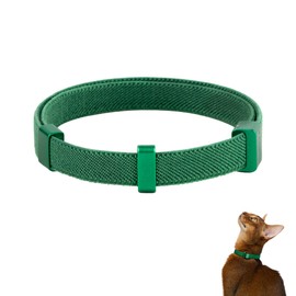 BuddyArmor Safety Cat Collar Pro - U.S. IDA Gold Awarding Design, Elastic Quick Release Cat Collar w/Lockable Slider Non Breakaway-Lightweight for Kitten Small Large Cats (Alpine Green, S 5.9-11.8")