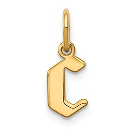 14K Yellow Gold Lowercase Letter H Initial Charm Pendant