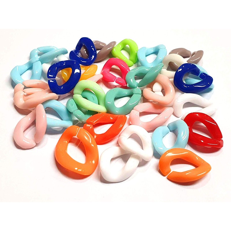 Perlin 3 Metres, Plastic Link Chain, Oval, Curb Chain, 19