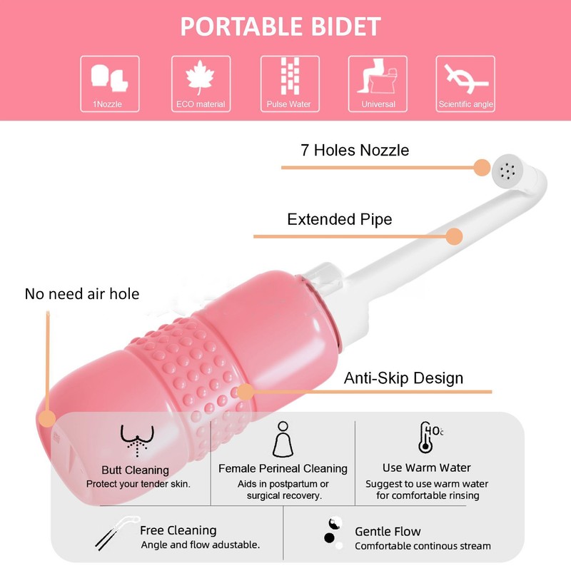 2Pcs Portable Handheld Bidet 450ML Strong Elastic Light Weight Large