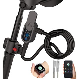 Fingerprint Bike Lock with Key, Anweller Heavy Duty Anti-Theft Weatherproof Keyless Bluetooth Digital Electronic Biometric Smart Cable Lock for Bicycle Scooter Accessories Outdoor Fence Gate