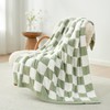 Snuggle Sac Faux Fur Checkered Blanket Twin Size with Soft