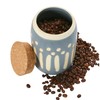 Creative Co-Op Debossed Stoneware Pattern & Cork Lid, Grey Canister