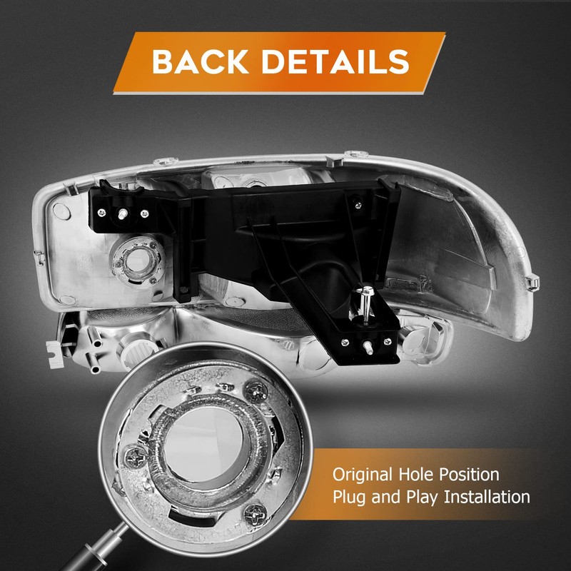 LBRST Headlight Assembly for GMC Sierra 1500 1999-2006 for GMC