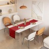 BAZIOE Modern Table Runner Red Linen Table Runner Washable Openwork