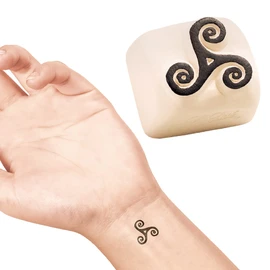 LaDot Tattoo for Children and Adults, Temporary Skin-friendly Fake Tattoos, Tattoo Stamps without Needles for Body and Arm, Waterproof, Ceramic Stamp Triskele