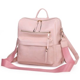 HGWSSY Women's Fashion Backpack Purse for Women Leather Multipurpose Design Ladies Shoulder Bag Travel bag Satchel Handbags (M-Pink)