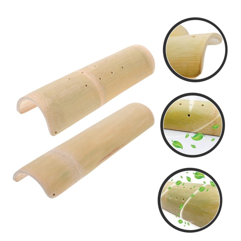 Alipis U-Shape Bamboo Pillow for Sauna Steam Room Stiff Spa