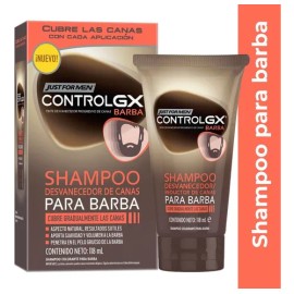 Just For Men Control GX Barba 354 ml | Shampoo Matizador de Canas para Barba y Bigote | Pack Ahorro