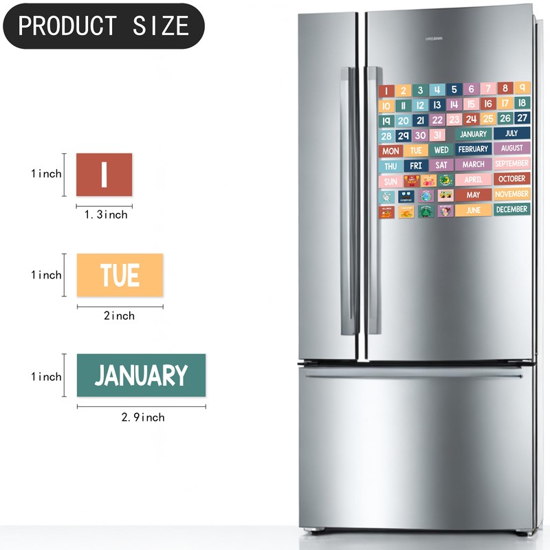 Calendar Magnets for Whiteboard - 61pcs Boho Magnetic Monthly Calendar