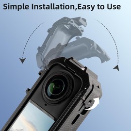 Rugvis Quick Release Protective Frame for Insta360 X5– Shockproof Insta360 X5 Frame with 2 Cold Shoe Mounts, Drop-Proof & Scratch-Resistant Protective Cover