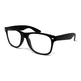 WS UK Kids Clear Lens Glasses with UV400 Protection - Unisex (Matte Black)