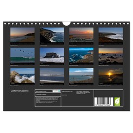 California Coasline (Wall Calendar 2026 DIN A4 Landscape), CALVENDO 12 Month Wall Calendar: Landscape Photography of the coastline between Half Moon Bay and Big Sur