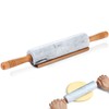 Gymdin 18.9-inch Marble Rolling Pin with Wooden Handles & Base