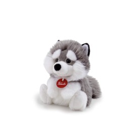 Trudi Husky Plush, Grey/White – Soft and Cuddly Fluffy Husky Stuffed Animal Toy, Fire Retardant Polyester, Machine Washable, Suitable for Kids & Adults, 17x19x18 cm