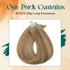 Elailite Extensions Echthaar Microring Loop Extensions #12P613 Goldbraun mix Bleichblond