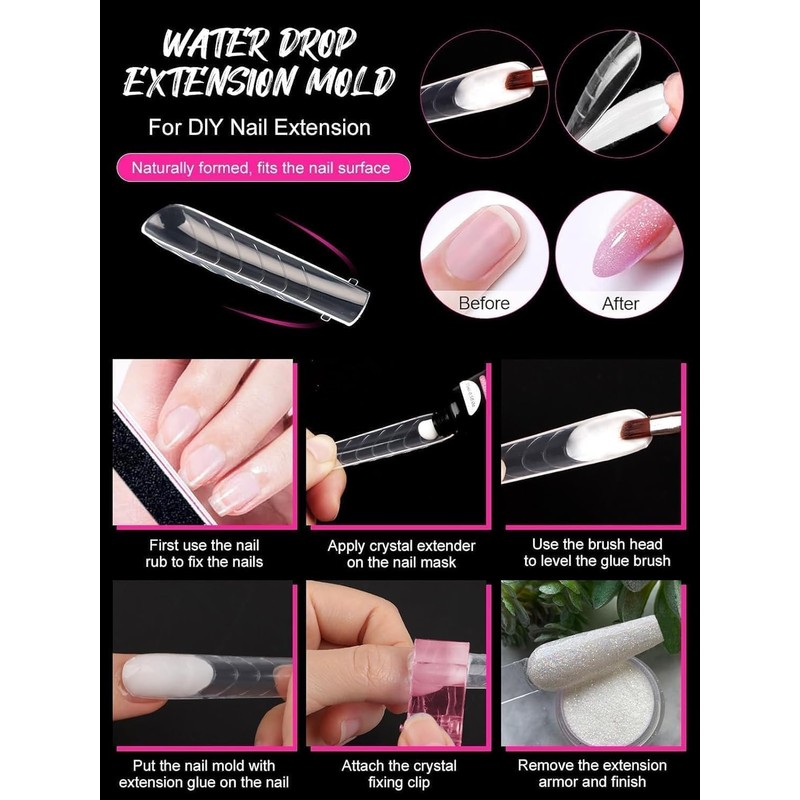 EBANKU 120 PCS Coffin Dual Nail Forms for Poly Gel,