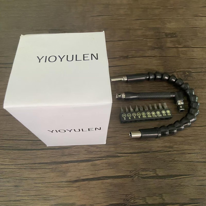 YIOYULEN Flexible Drill Bit Extension, Bendable Drill Extension11.6inch, Manual 90°