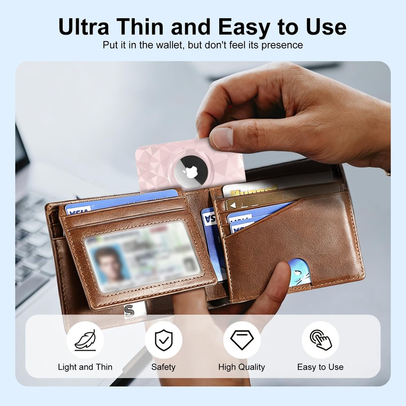 HAUXGOGO Protective Cover for Air Tag (2 Pieces) Ultra-Thin Card