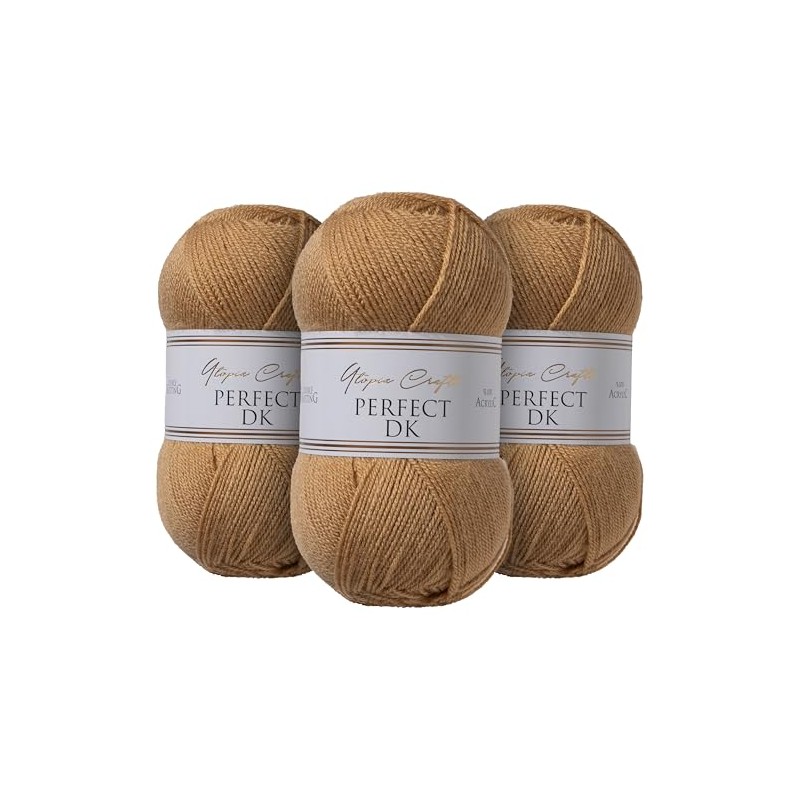Utopia Crafts DK Double Knitting Yarn 3X 100g (Biscotti)