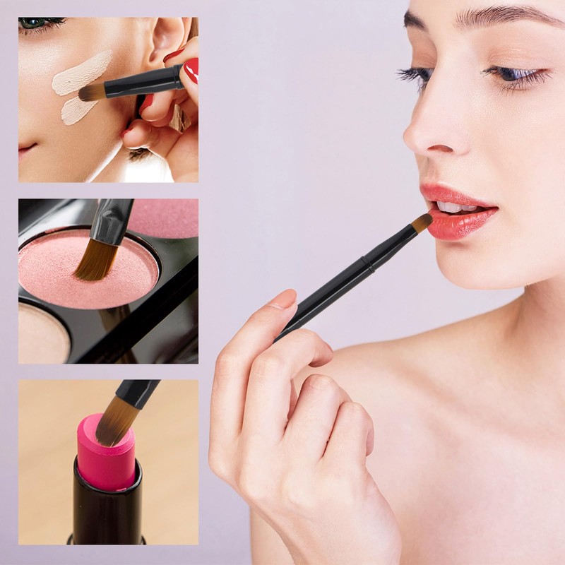 4 Pcs Retractable Lip Brush for Lipstick - Dual Head