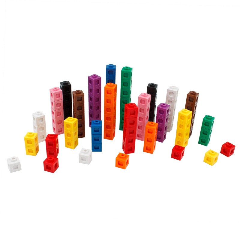 Junior Learning: 100 Multicubes - Pack of 100 Multi-Colored Cubes,